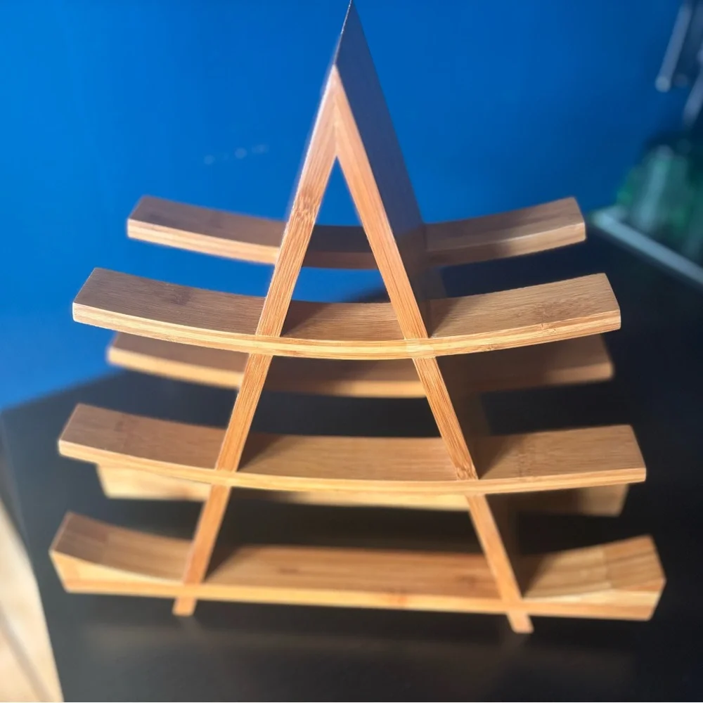 Modern Bamboo Wine rack - inspired by pagoda design